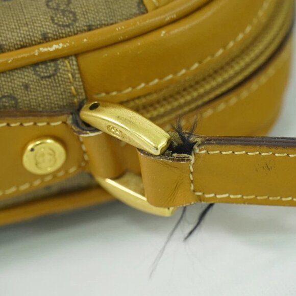 GUCCI Micro GG Canvas Shoulder Crossbody Bag Brown Gold - Picture 10 of 10
